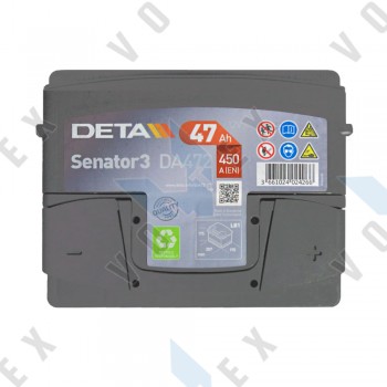 Аккумулятор Deta Senator 3 Carbon Boost 47Ah R+ 450A (низкобазовый)